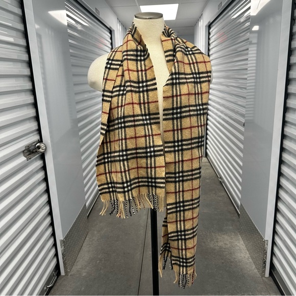 Vintage Burberry wool made in england nova check fringe scarf - Picture 5 of 5